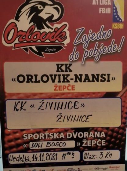  KK Orlovik Nansi Žepče u nedjelju igra domaću utakmicu protiv ekipe iz Živinica