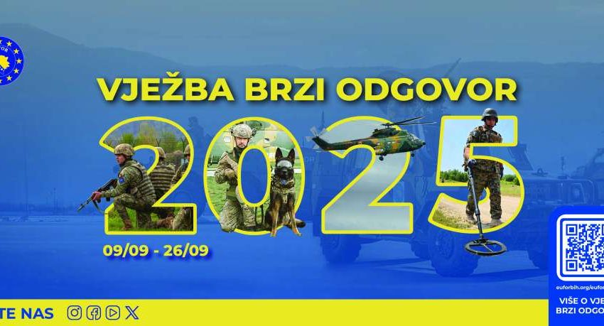 Godišnja vježba EUFOR-a ‘Brzi odgovor’ od 9. do 26. rujna u BiH